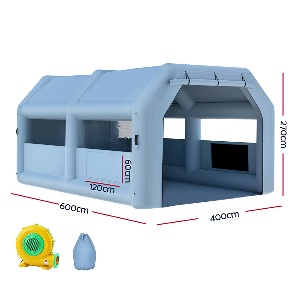 Giantz 6x4m Inflatable Spray Booth Car Paint Tent Blue