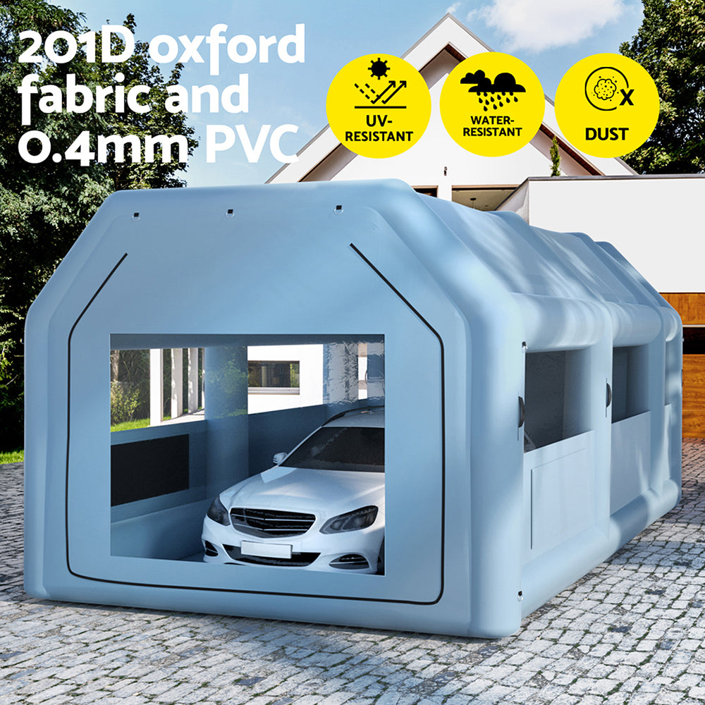 Giantz 8.5x4.6m Inflatable Spray Booth Car Paint Tent Blue