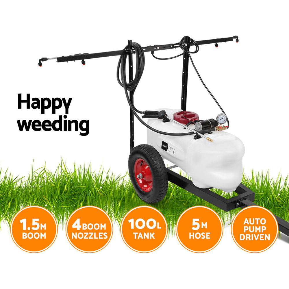 Giantz 100L Weed Sprayer Trailer 1.5M Boom Garden
