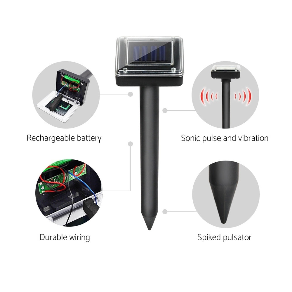 Gardeon 12-Piece Solar Snake Repeller Multi Pulse Ultrasonic