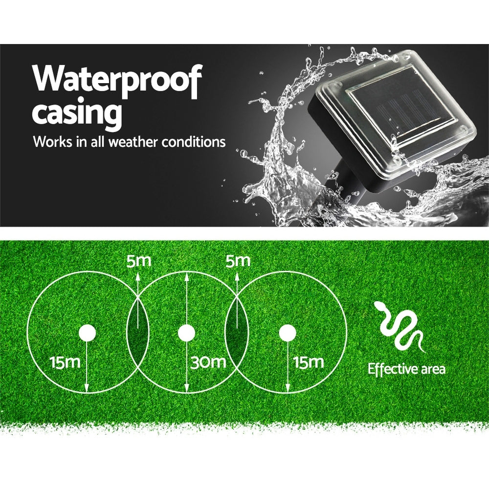 Vermitrap 4-Pack Ultrasonic Solar Snake Repellers Weatherproof