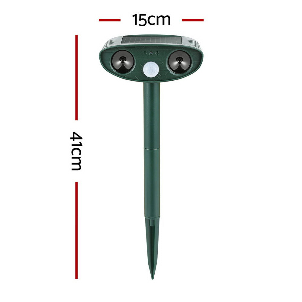 Gardeon Ultrasonic Snake Repeller Battery USB Solar Powered Green