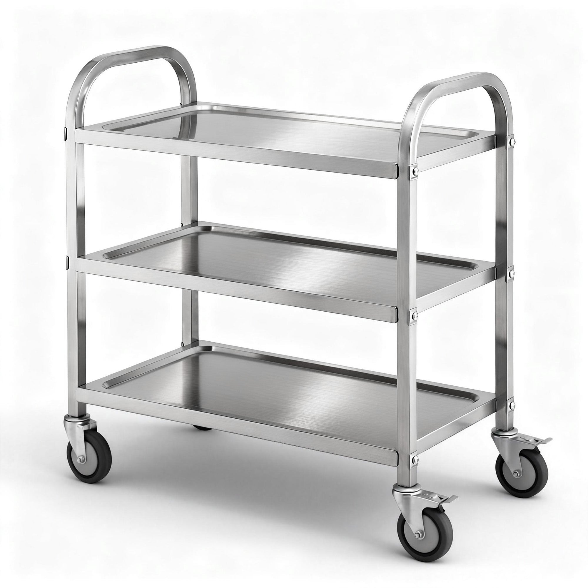 Cefito 3-Tier Stainless Steel Kitchen Trolley with Wheels 89X50X83cm