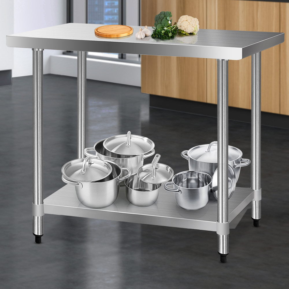 Cefito 1219x610mm Stainless Steel Kitchen Bench 304 Commercial Grade
