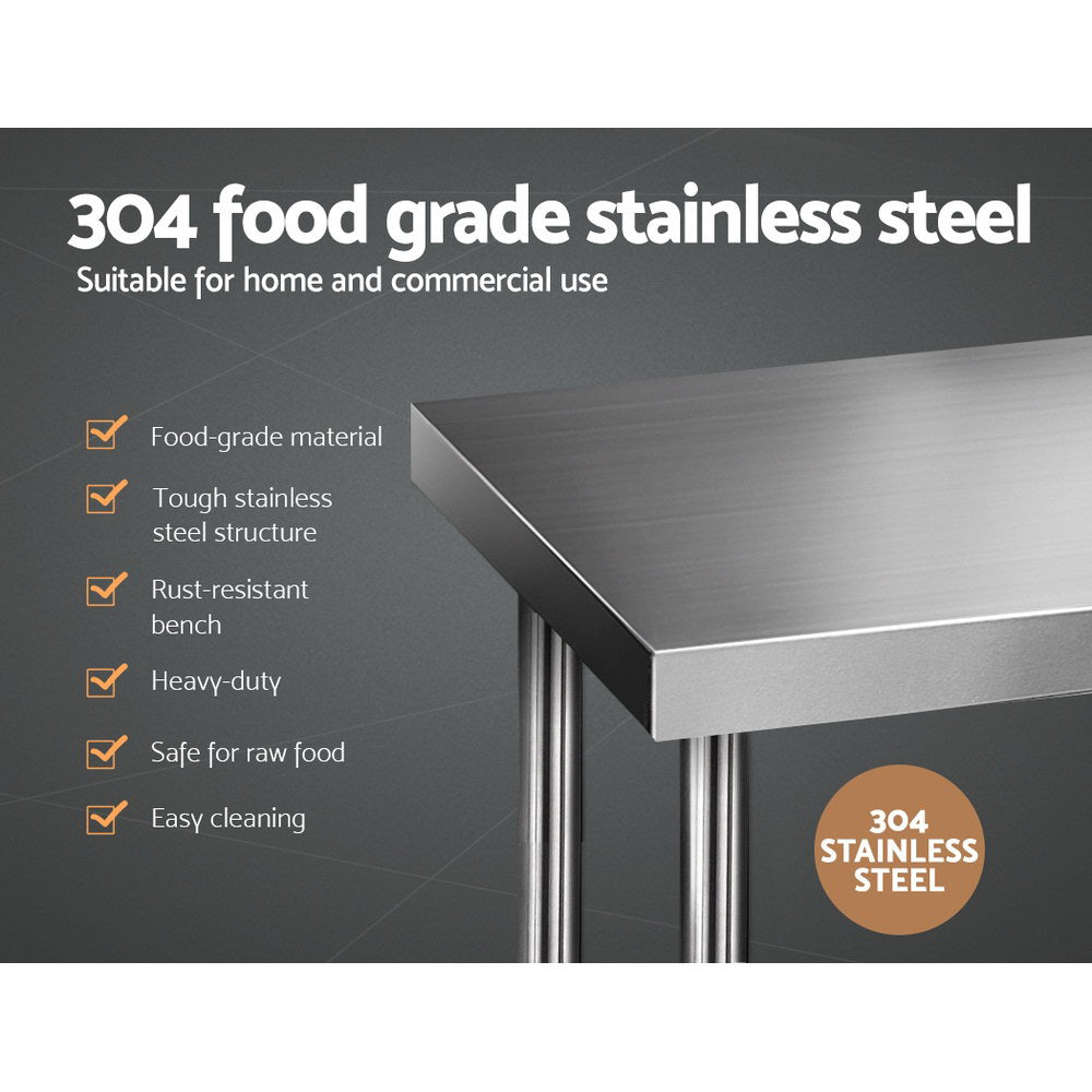 Cefito 1219x610mm Stainless Steel Kitchen Bench 304 Commercial Grade