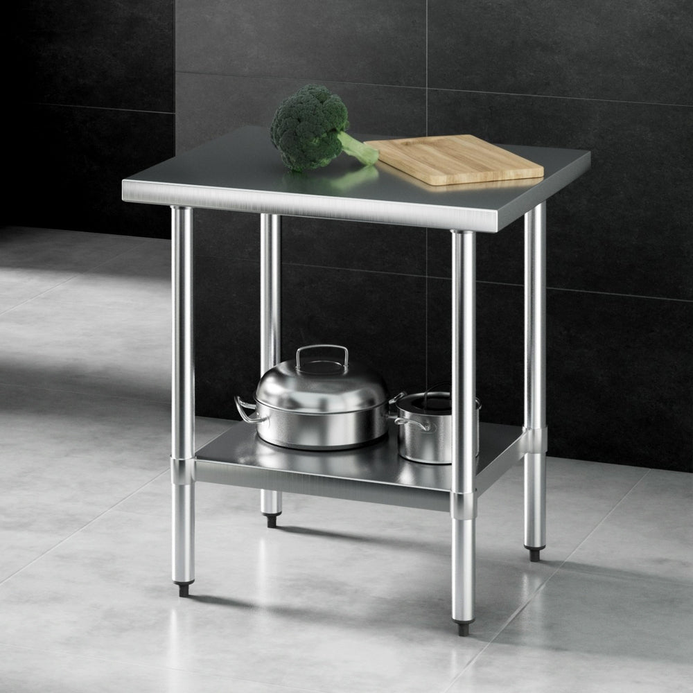 Cefito 610x760mm Stainless Steel Kitchen Work Table Adjustable Undershelf