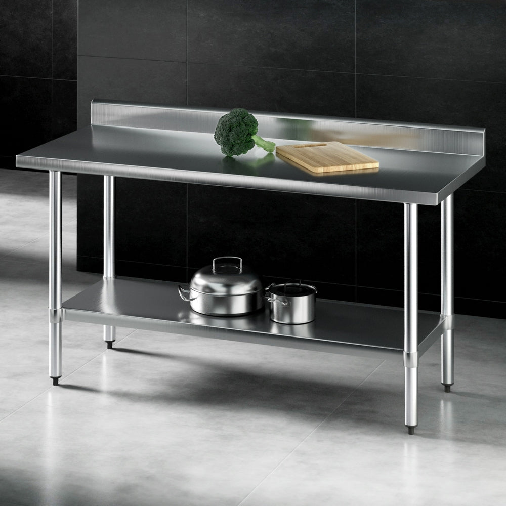Cefito 1500mm Stainless Steel Kitchen Bench Splashback Adjustable Undershelf