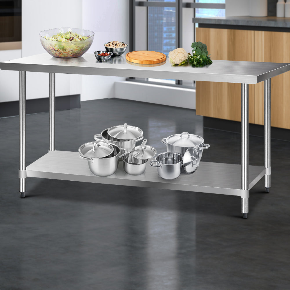 Cefito 1829x760mm Stainless Steel Kitchen Bench Commercial Grade 430