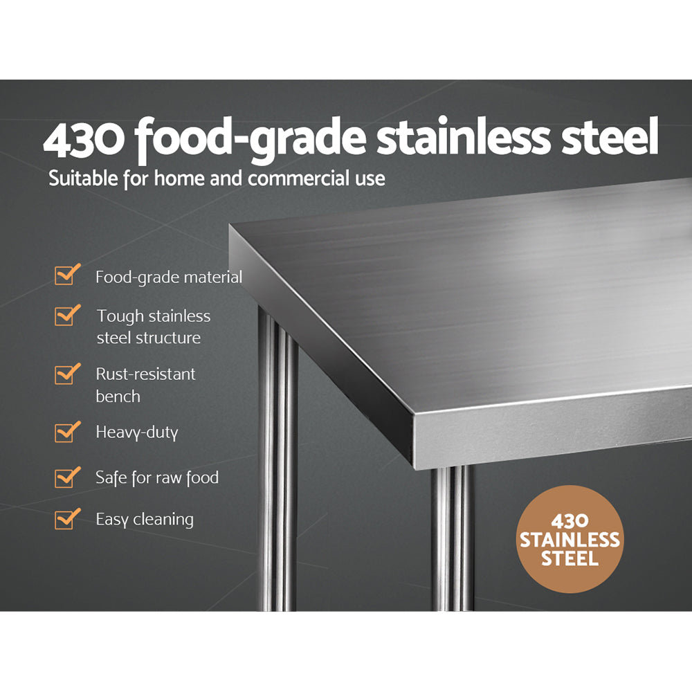 Cefito 1829x760mm Stainless Steel Kitchen Bench Commercial Grade 430