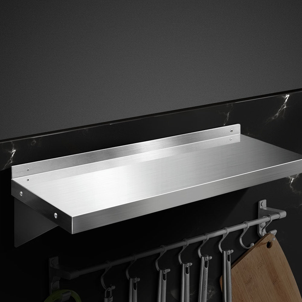 Cefito 900mm Stainless Steel Wall Shelf Mounted Rack Silver
