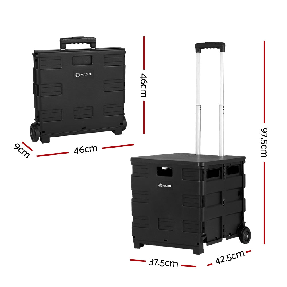 Emajin 35KG Foldable Shopping Trolley Black