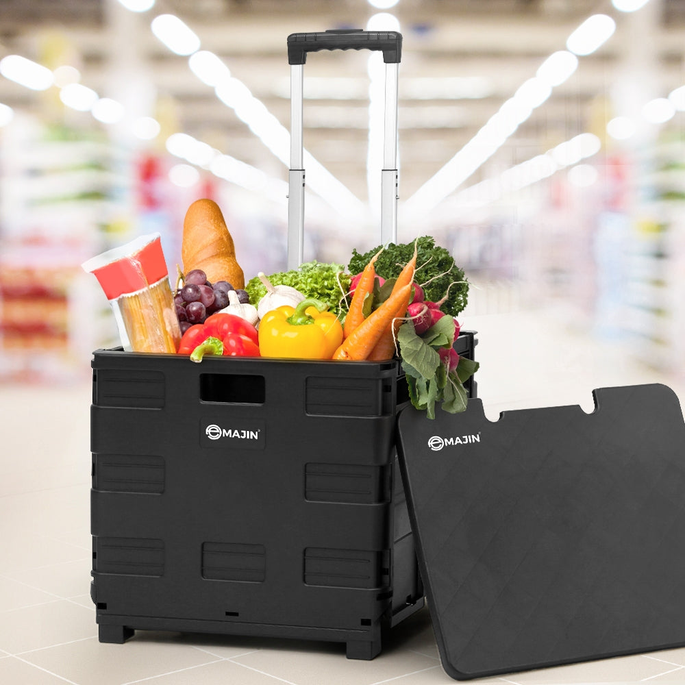 Emajin 35KG Foldable Shopping Trolley Black