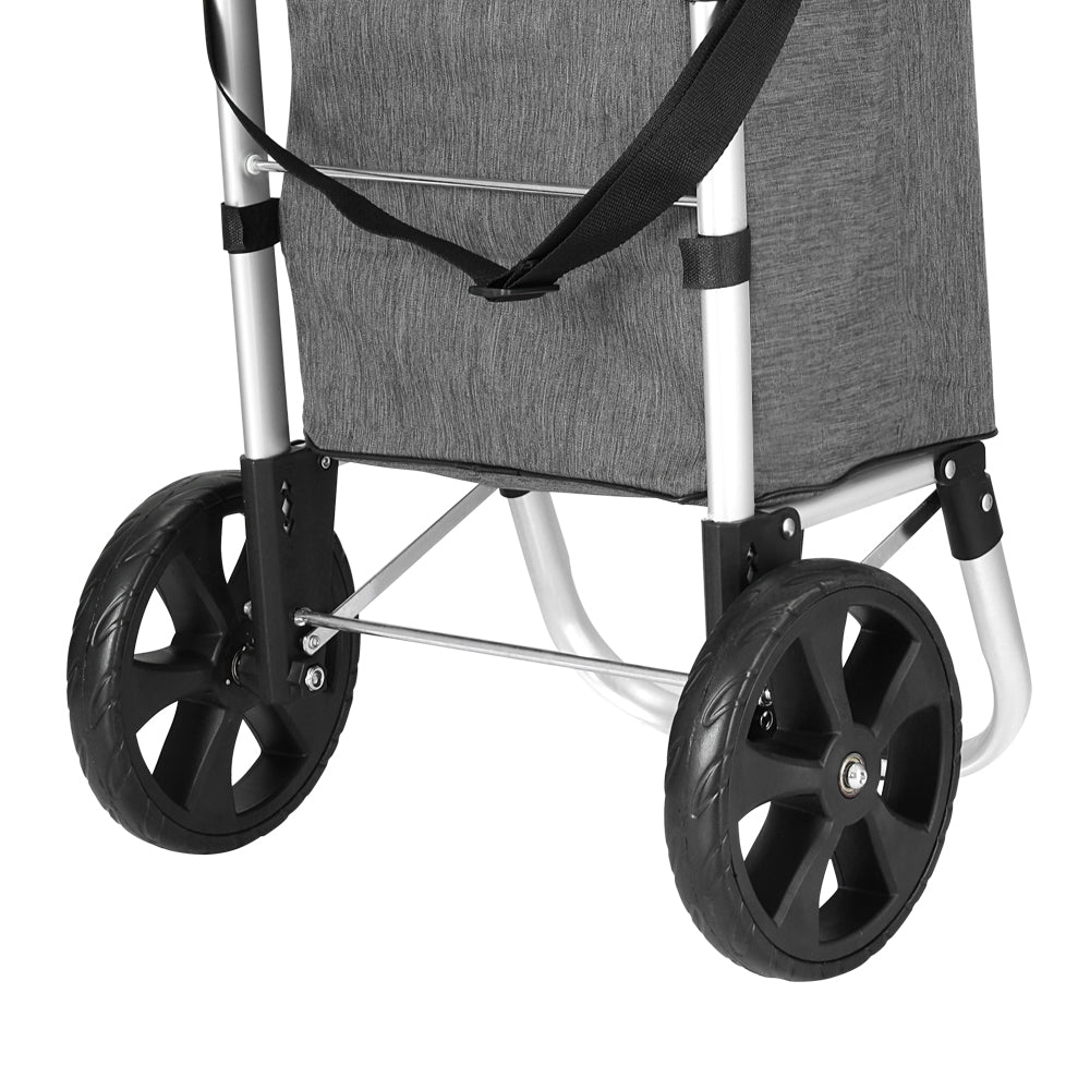 Emajin 45KG Foldable Shopping Trolley Cart Grey
