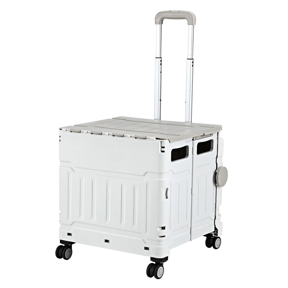 Foldable 75L Shopping Trolley, Water-Resistant, White - Emajin