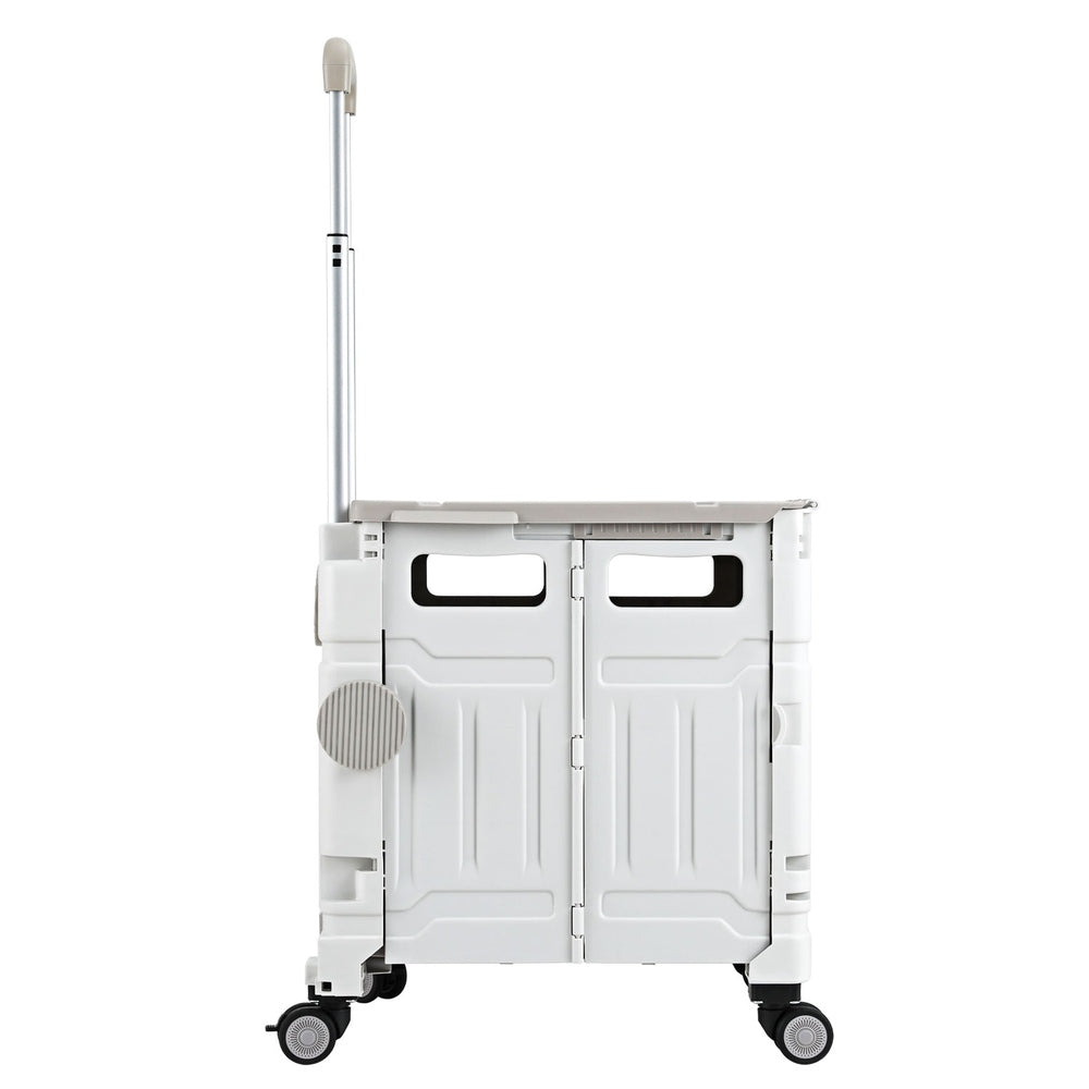 Foldable 75L Shopping Trolley, Water-Resistant, White - Emajin