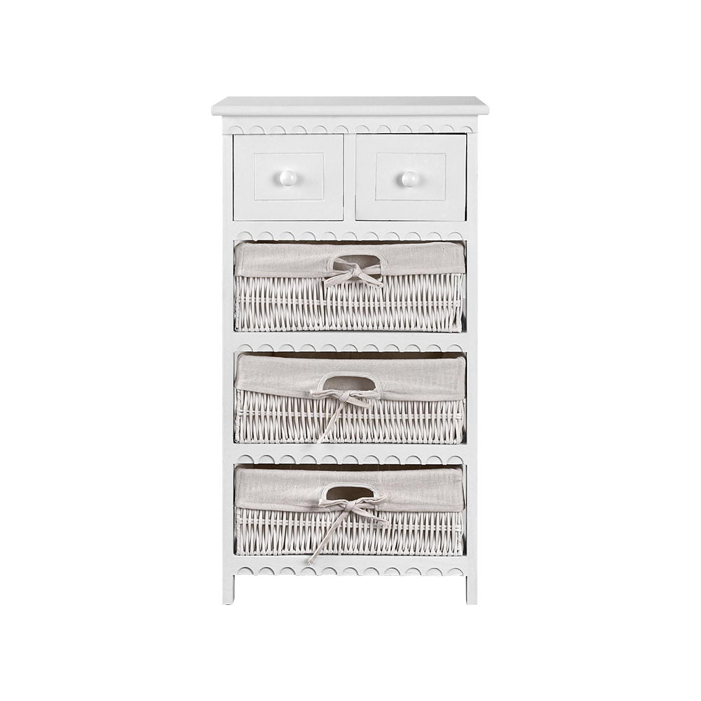 Eliot 2-Drawer Cabinet with 3 Baskets White