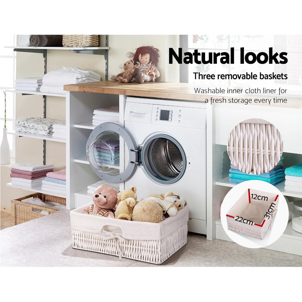 Eliot 2-Drawer Cabinet with 3 Baskets White