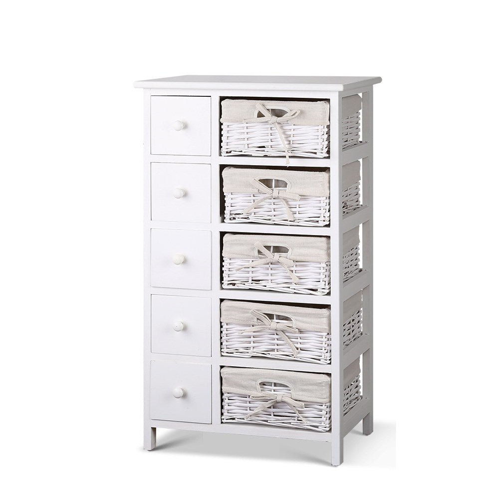 MAY 5-Drawer Chest with Baskets White
