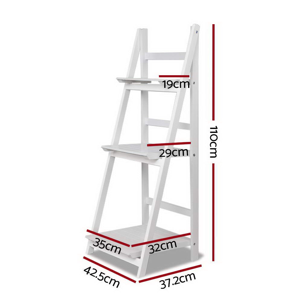 ZANE 3-Tier Corner Bookshelf White