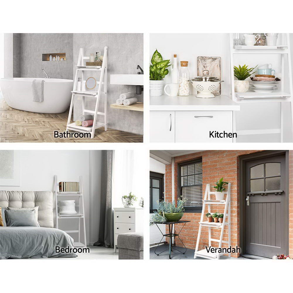 ZANE 3-Tier Corner Bookshelf White