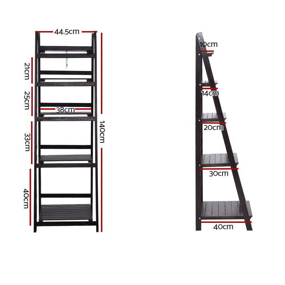 ZANE 5-Tier Corner Bookshelf Coffee
