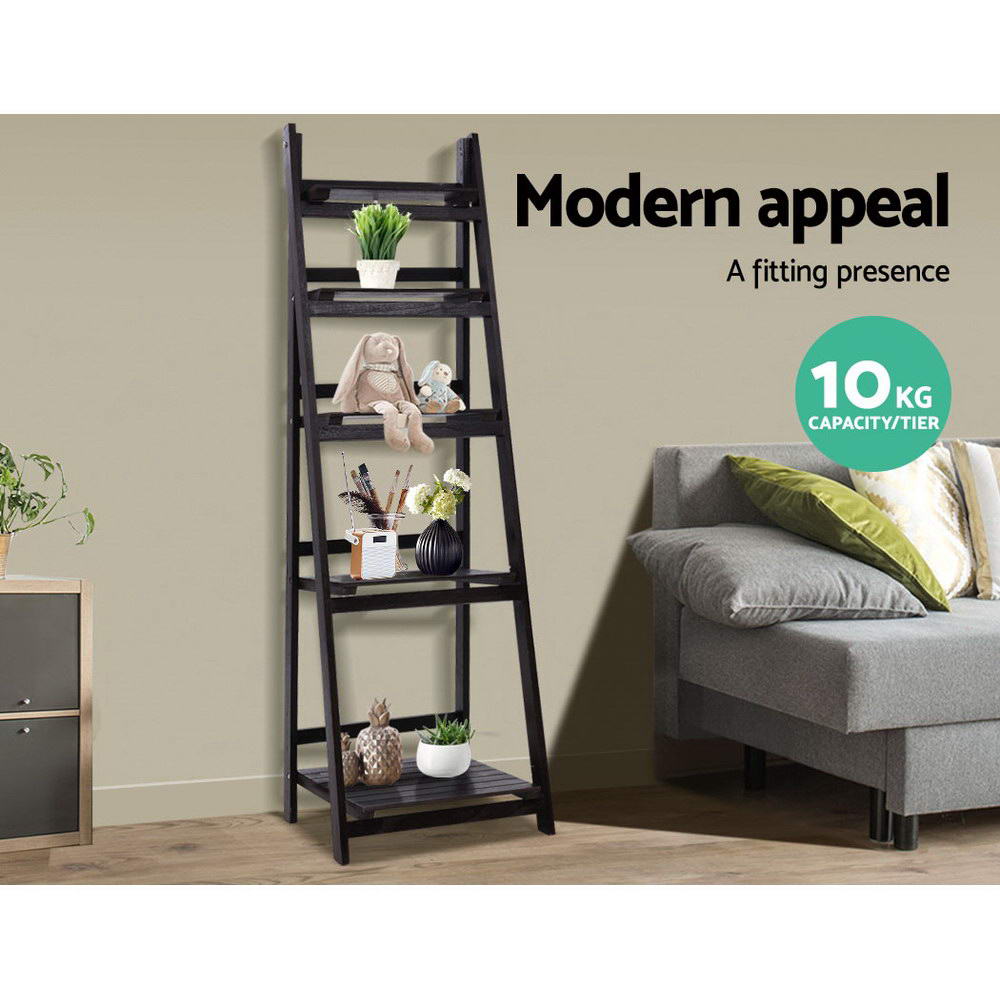 ZANE 5-Tier Corner Bookshelf Coffee