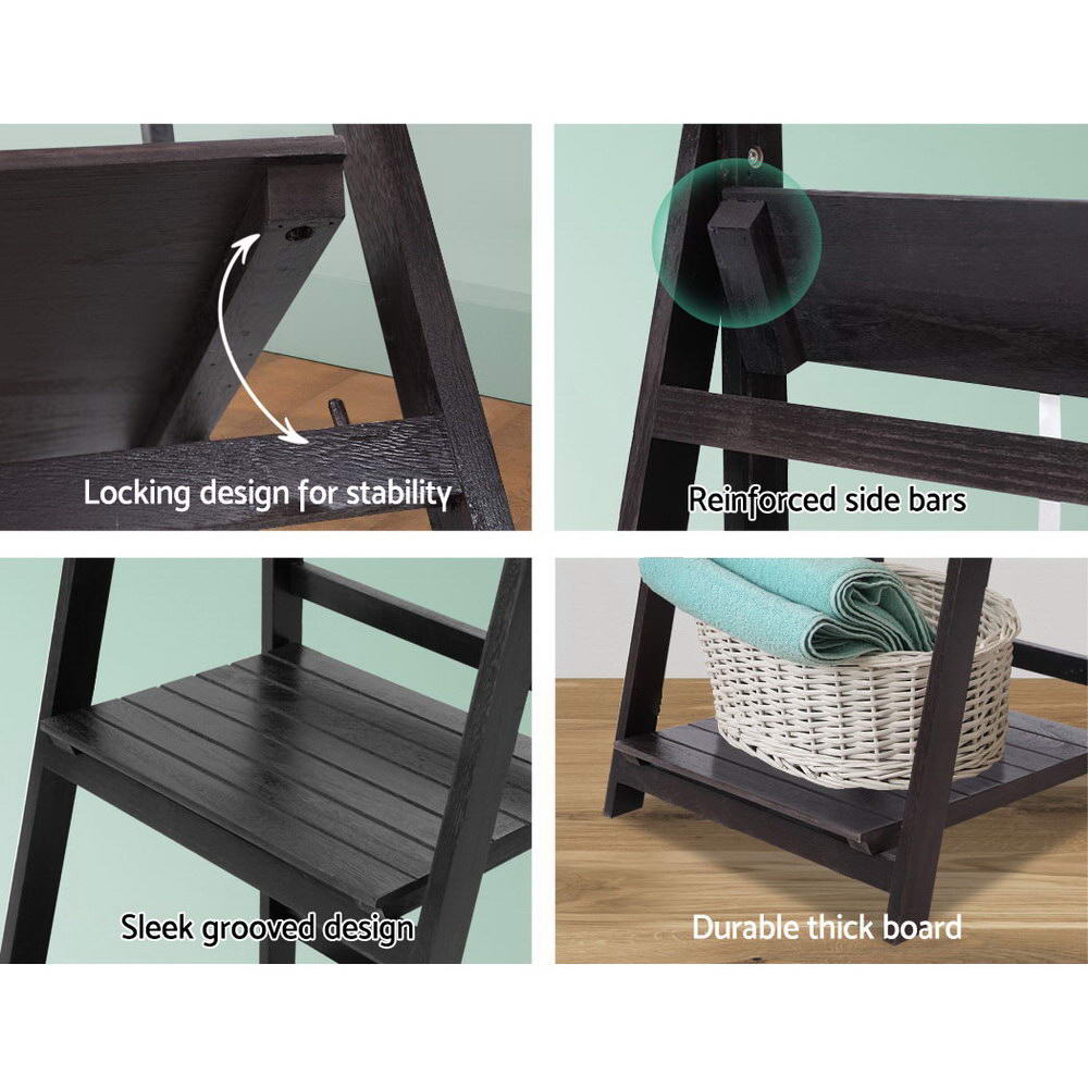 ZANE 5-Tier Corner Bookshelf Coffee