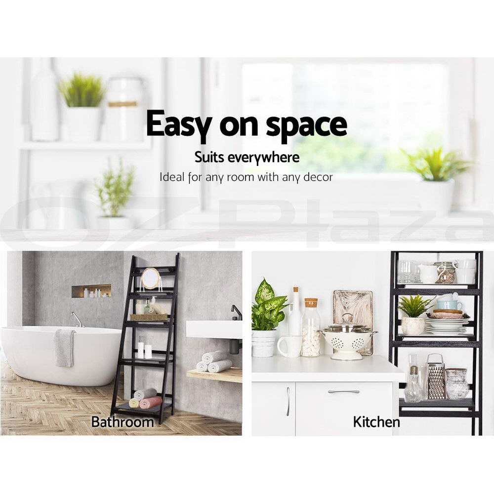 ZANE 5-Tier Corner Bookshelf Coffee