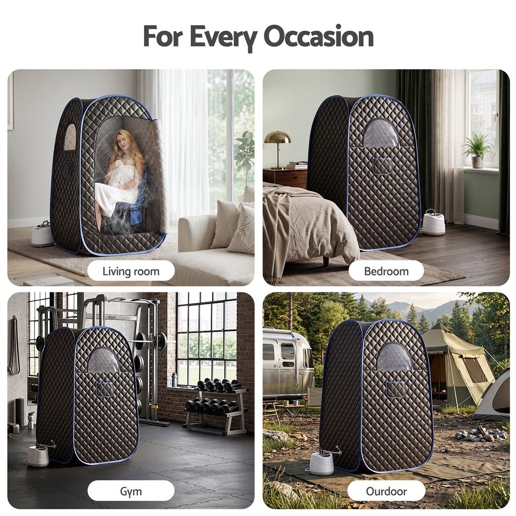 Devanti Portable Steam Sauna Tent 1000W 2L Pop Up Home Spa