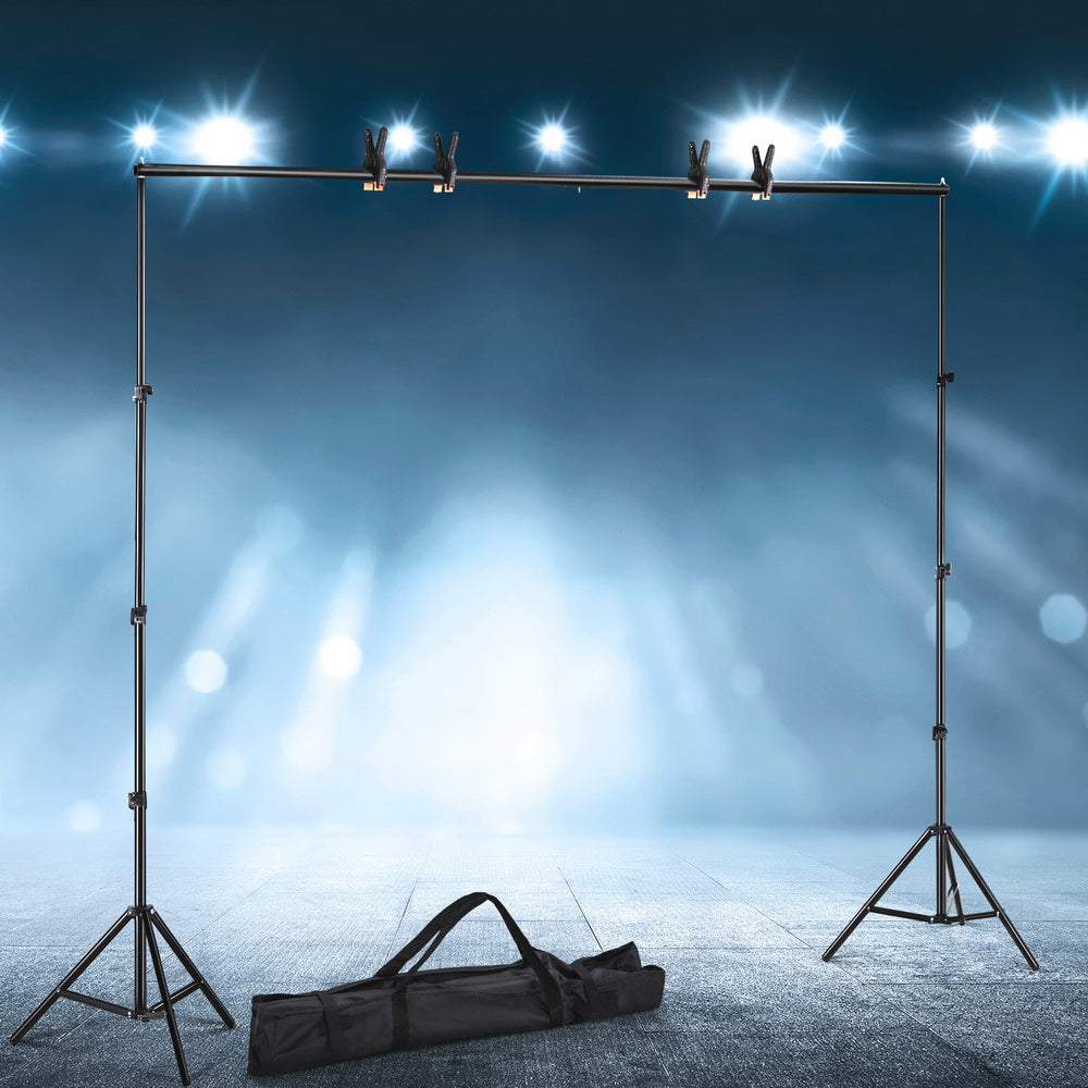 2x3m Photography Backdrop Stand Kit Adjustable Metal Frame with Carry Bag
