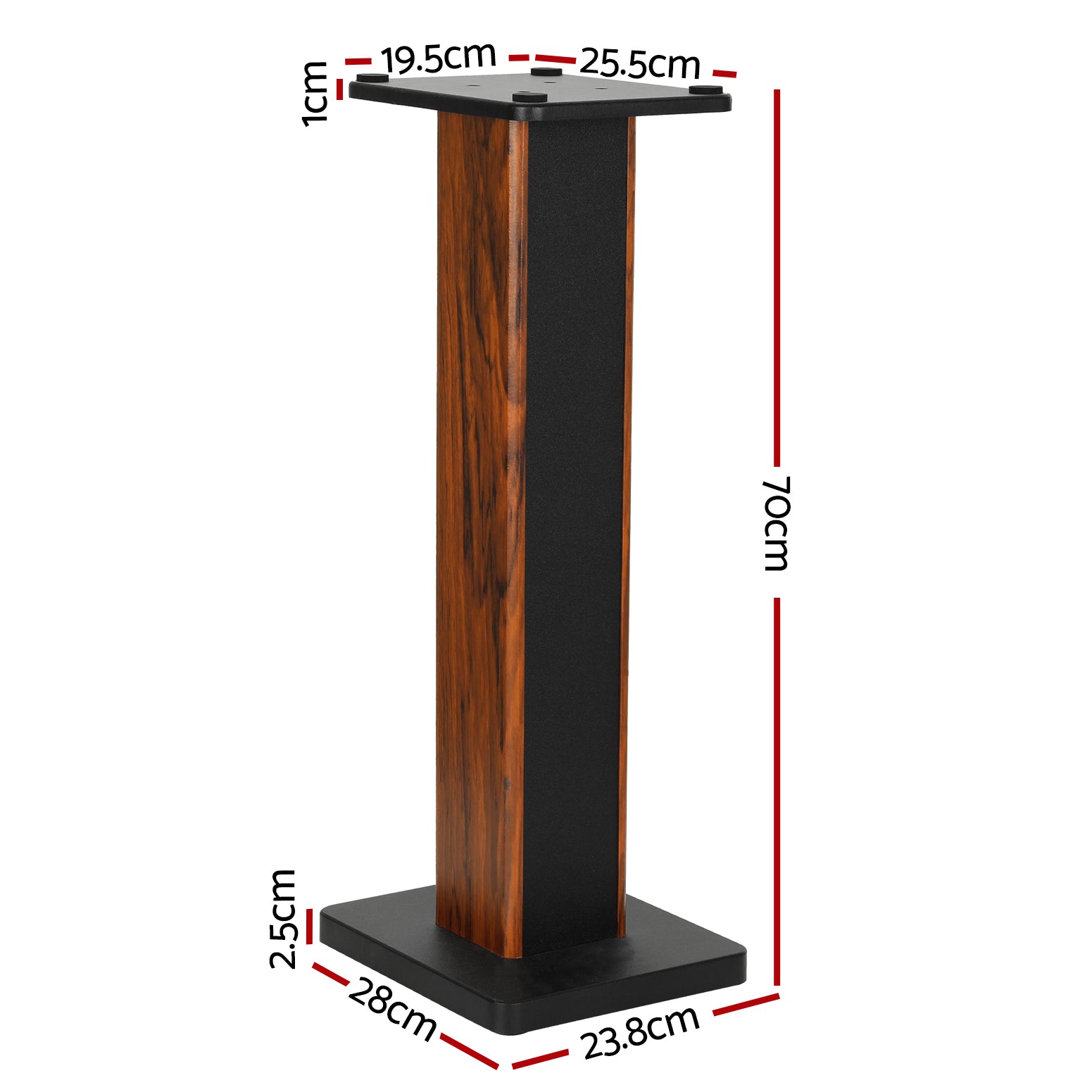 Alpha 70cm Speaker Stands 2pcs Black Wood