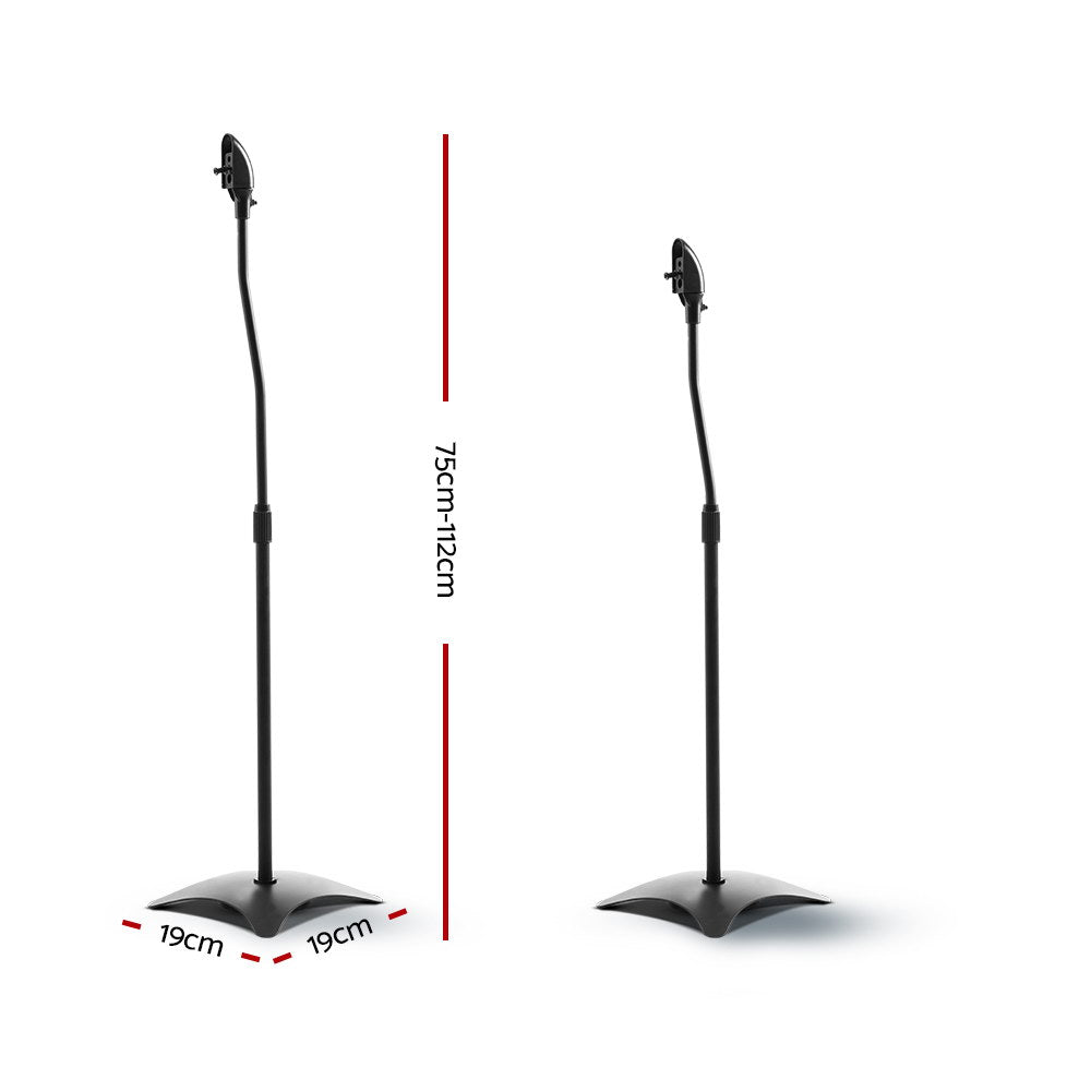 Alpha Adjustable Speaker Stands 75-112cm Black 2pcs