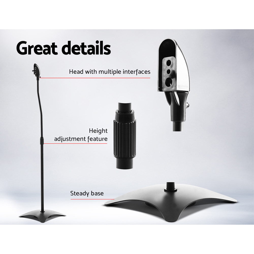 Alpha Adjustable Speaker Stands 75-112cm Black 2pcs