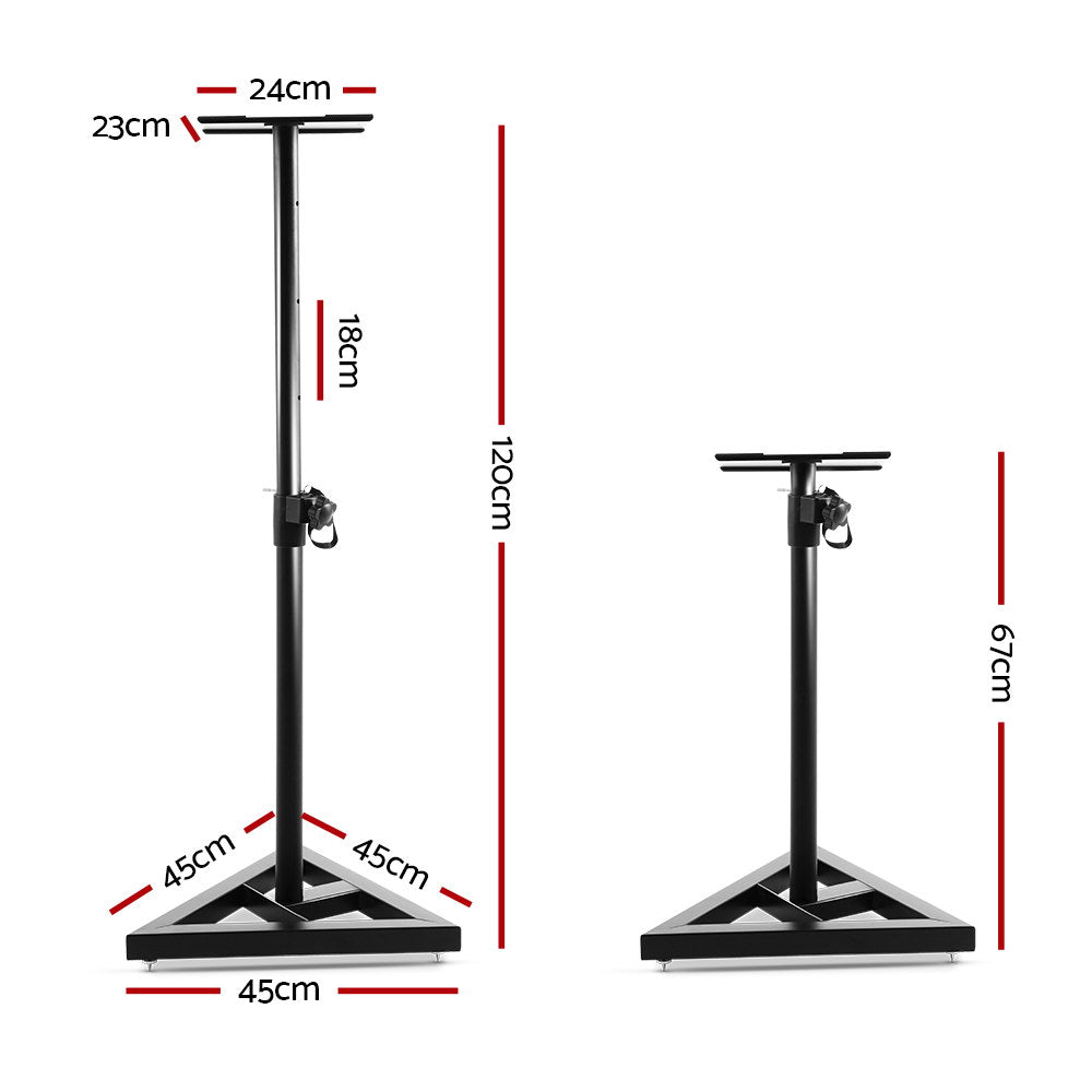 Alpha Adjustable Speaker Stands 67-120cm Black 2pcs