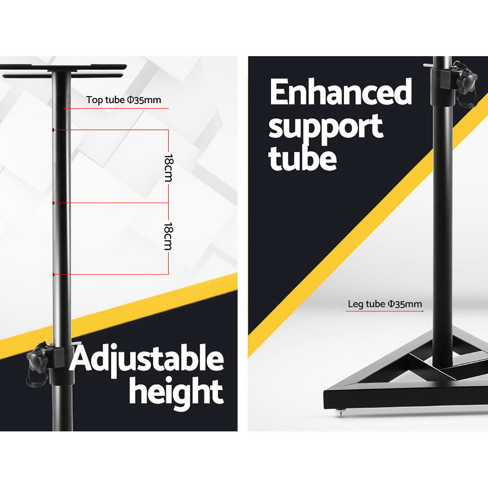 Alpha Adjustable Speaker Stands 67-120cm Black 2pcs
