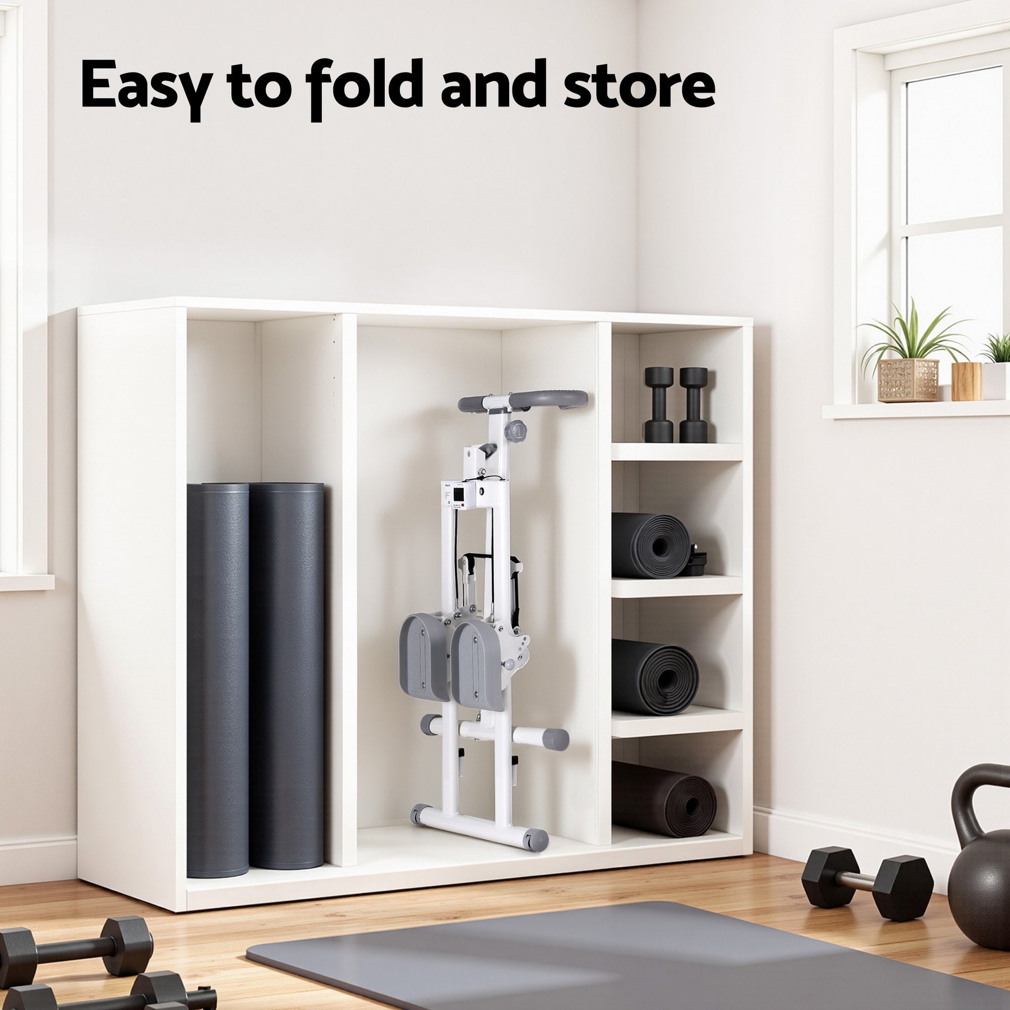 Everfit Step Machine Stair Climber for Home Gym Exercise Foldable LED Display Adjustable Handlebar