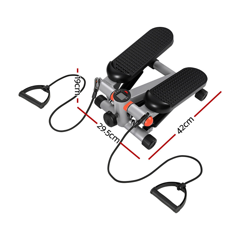 Everfit Compact Mini Stepper with Resistance Rope Grey