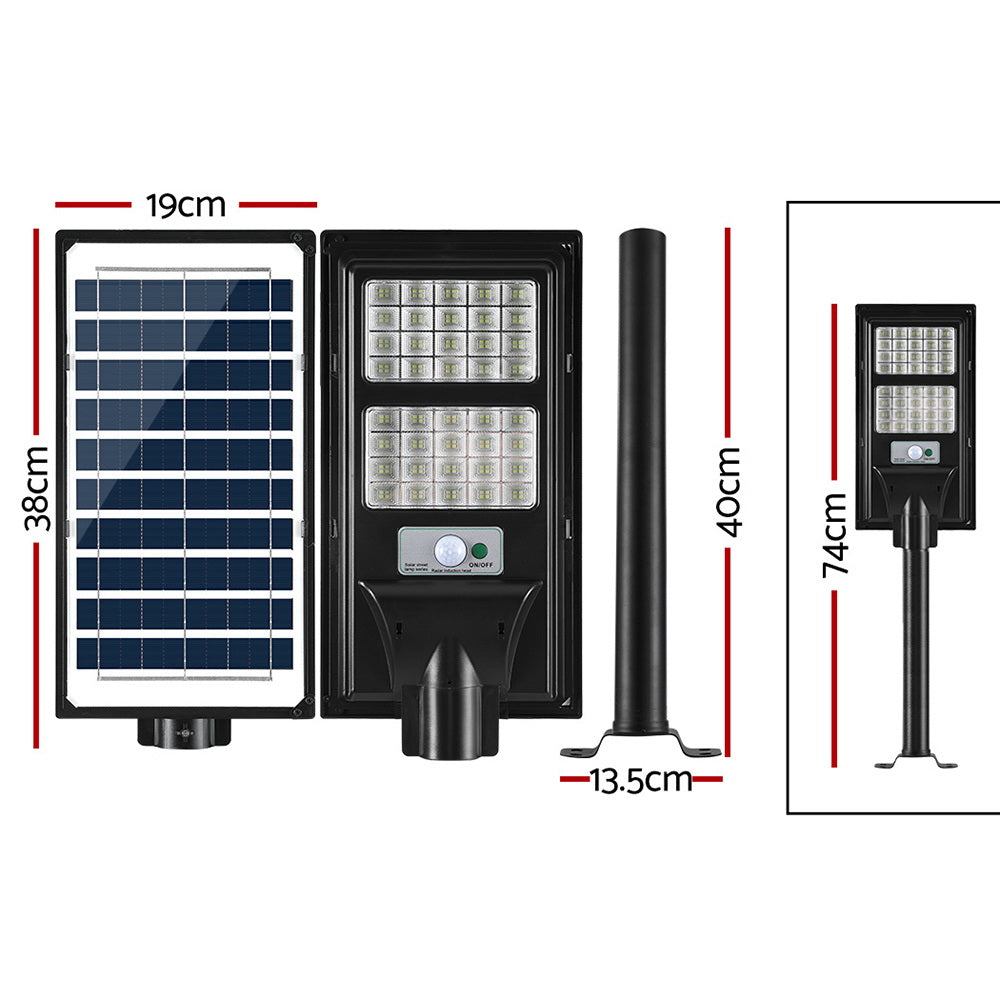 Leier 160 LED Solar Street Light Motion Sensor Remote Black