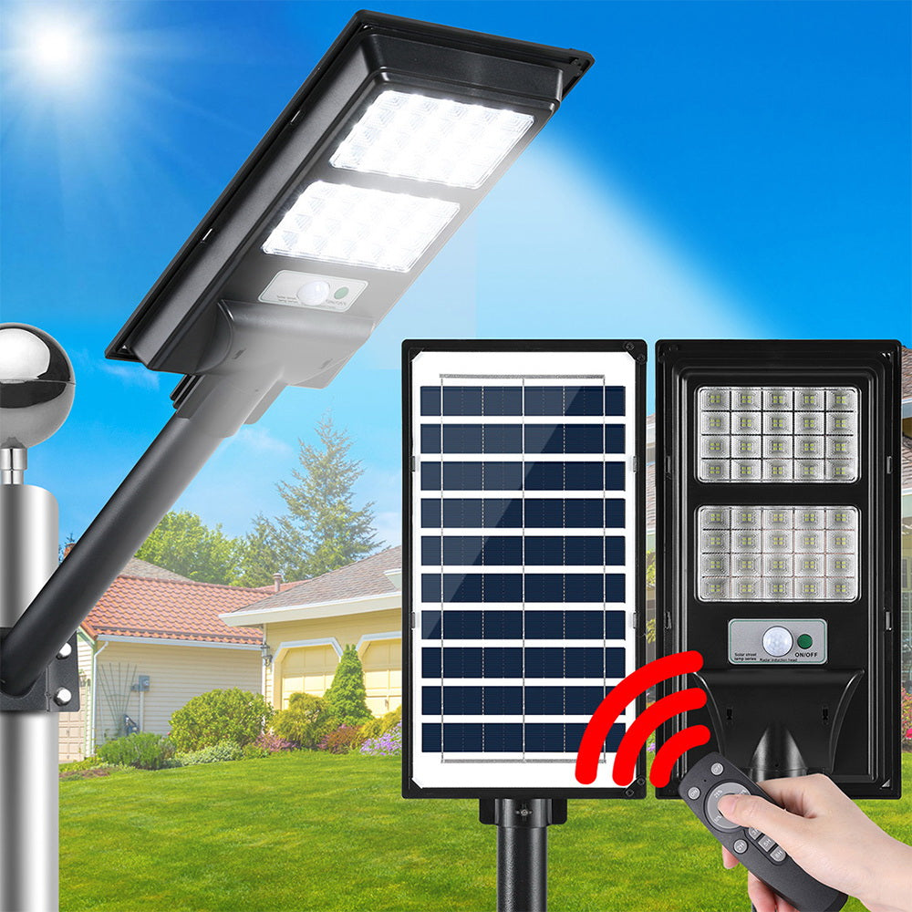 Leier 160 LED Solar Street Light Motion Sensor Remote Black