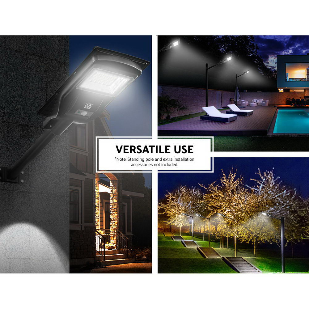 Leier 90W LED Solar Street Light Motion Sensor Remote Black (Set of 2)