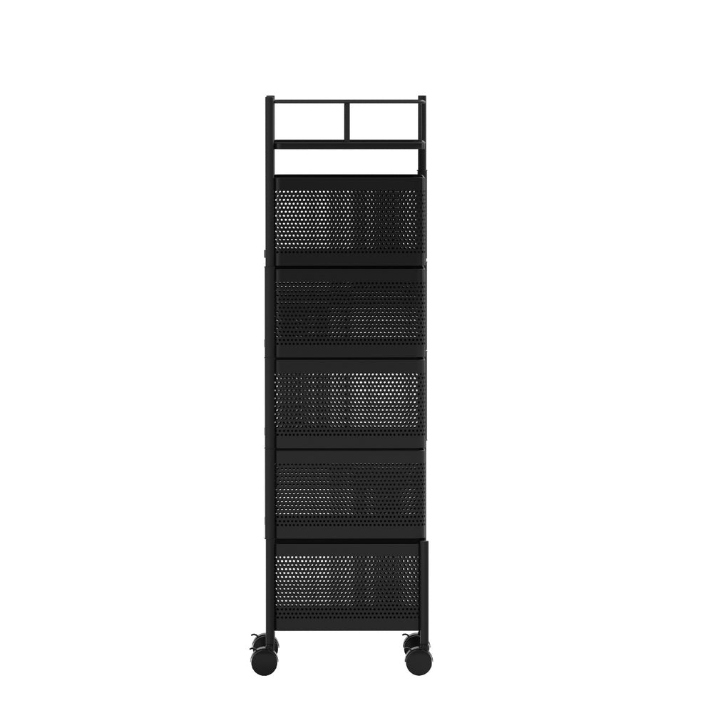 Artiss 5-Tier Kitchen Storage Trolley Cart Black