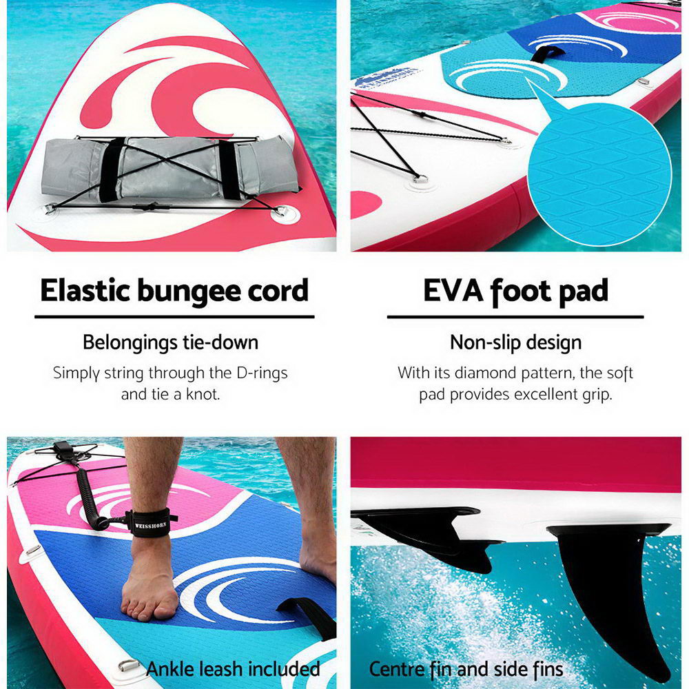 Weisshorn 11ft Inflatable SUP Paddleboard Kayak Pink