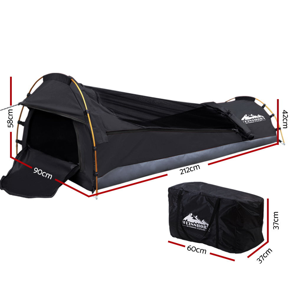 Weisshorn Single Biker Swag Tent Freestanding Ripstop Canvas Grey