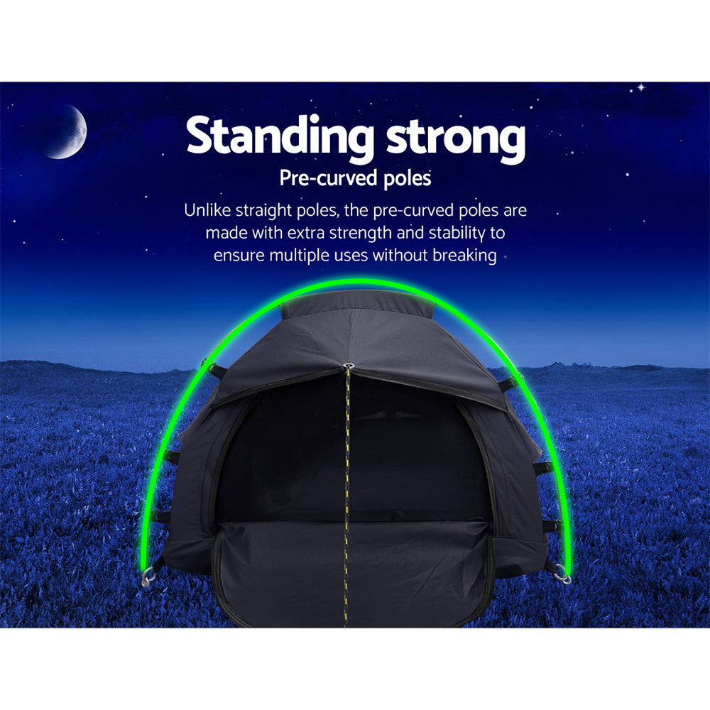 Weisshorn Single Biker Swag Tent Freestanding Ripstop Canvas Grey