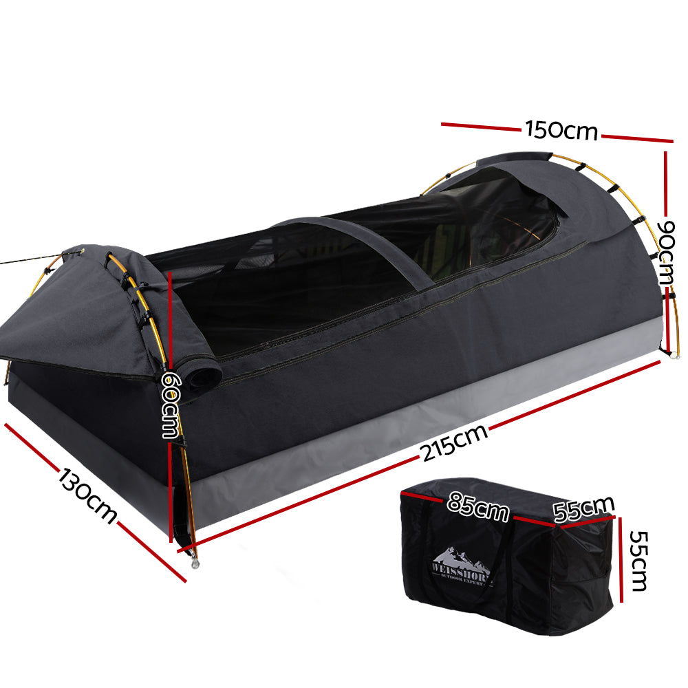 Weisshorn Deluxe Double Swag Tent Canvas Dark Grey
