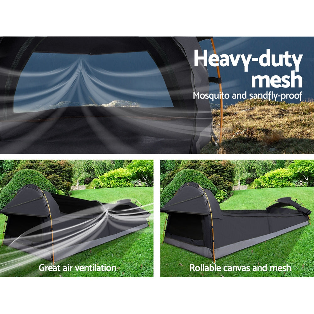 Weisshorn Deluxe Double Swag Tent Canvas Dark Grey