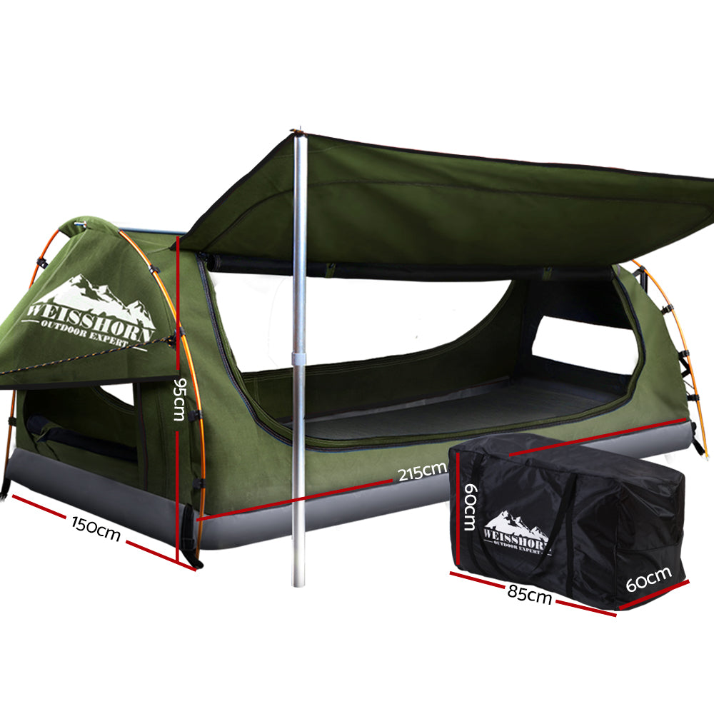 Weisshorn Double Swag Tent Canvas Freestanding Dome Celadon
