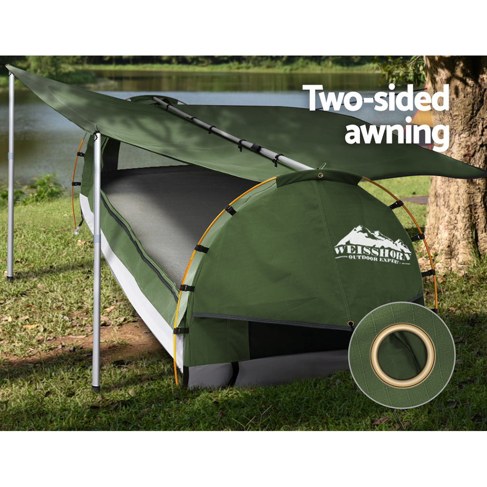 Weisshorn Double Swag Tent Canvas Freestanding Dome Celadon