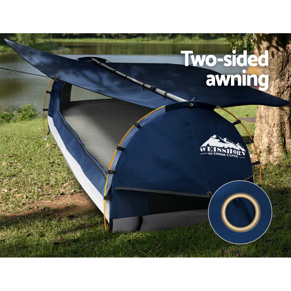 Weisshorn King Single Swag Canvas Dome Tent Blue