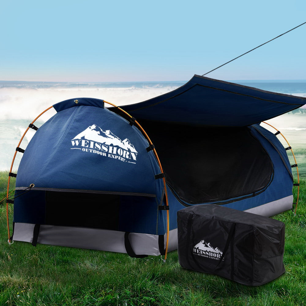Weisshorn King Single Swag Canvas Dome Tent Blue